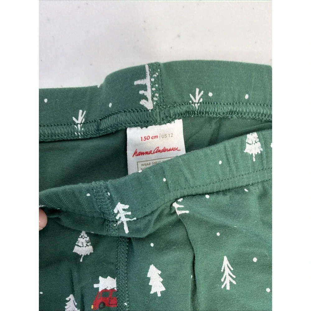 Hanna Anderson Green Christmas Tree Pajama Size 150 / Us 12 Lycocel Spandex